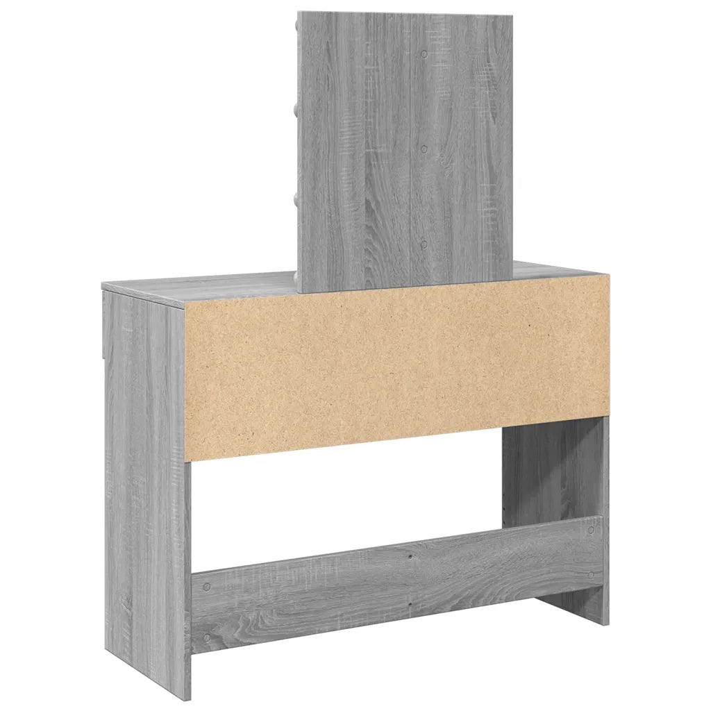 Toeletta | Tavolo da Trucco con LED Grigio Sonoma 100x40x130 cm