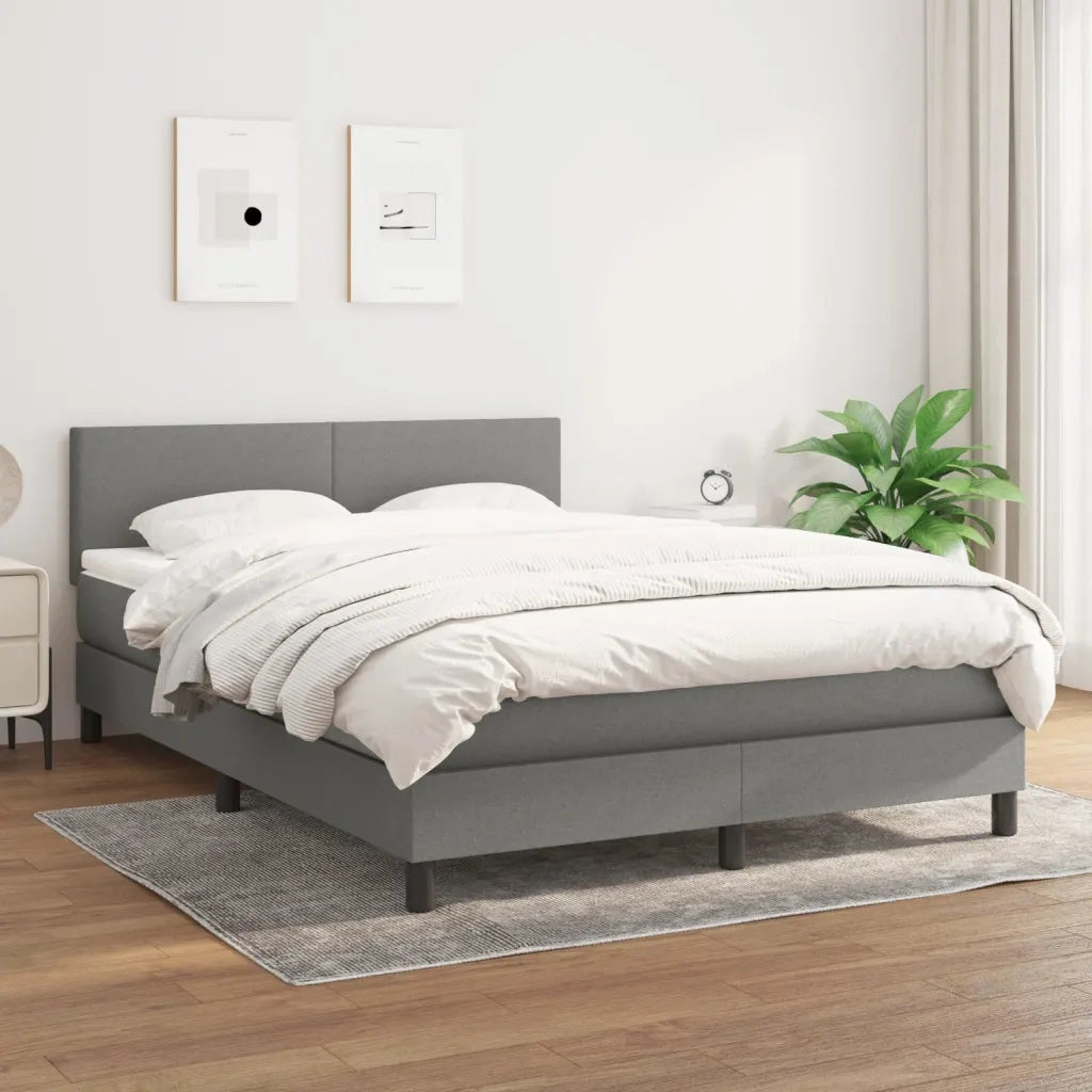 Giroletto a Molle con Materasso Grigio Scuro 140x190 cm Tessutocod mxl 103611