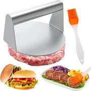 Hamburgerpers in acciaio inossidabile, 14 cm, hamburgerpers rotondo per smash, burgerpattie-pers, accessori barbecue, hamburgerpers per hamburger delizioso, patties, BBQ, pressione per grasso