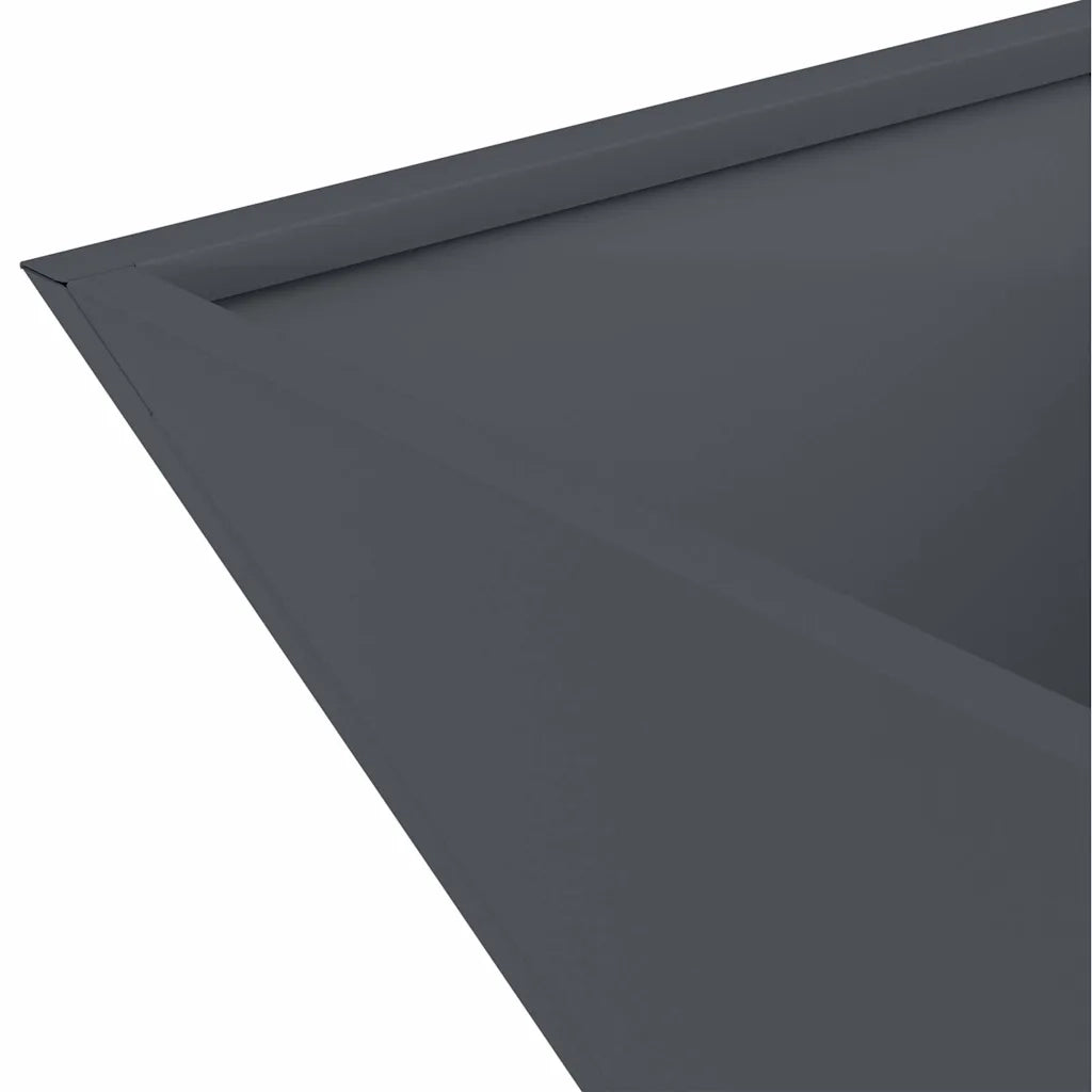 Fioriera da giardino trapezoidale moderna stile contemporaneo 35 x 35 x 15 cm acciaio antracite 02_0052358