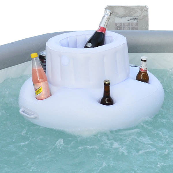 Porta Bevande con Porta Ghiaccio Gonfiabile Ø64x50 cm Bianco