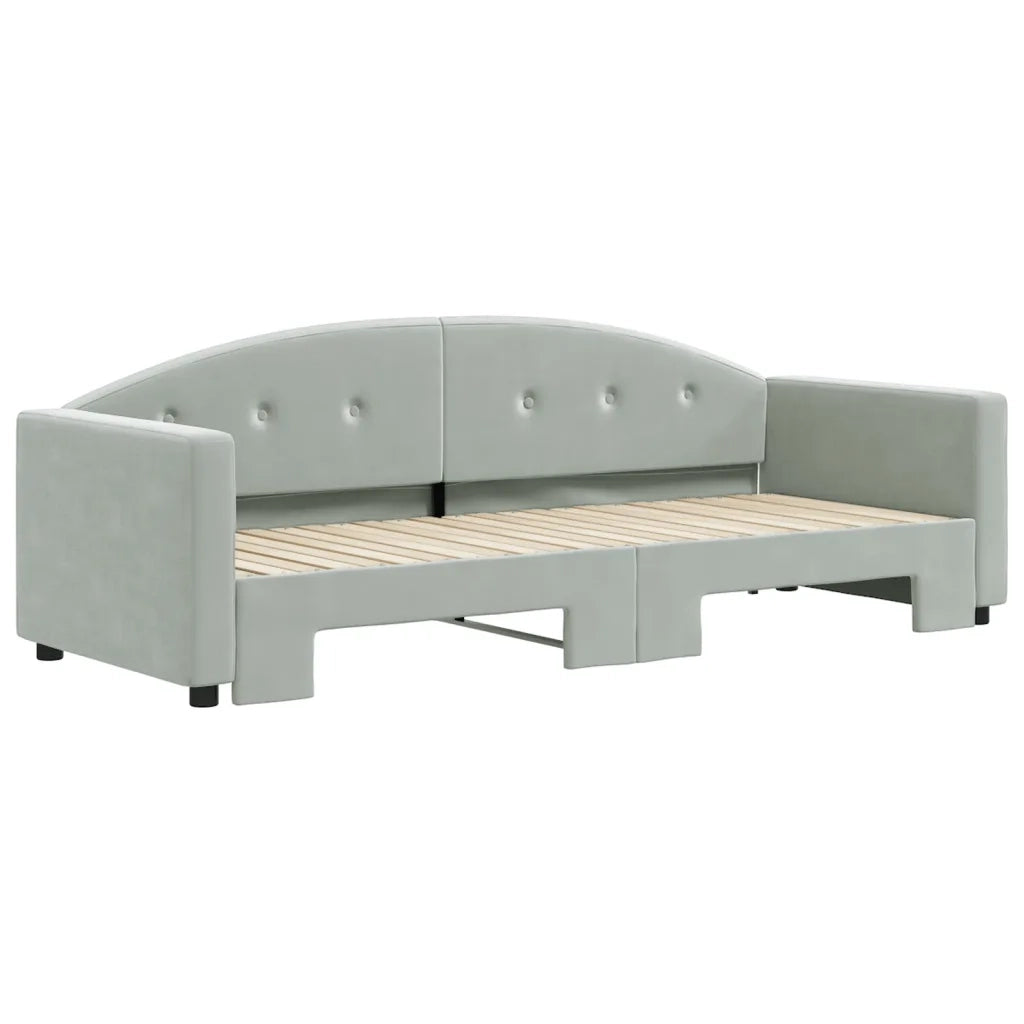 Divano Letto con Letto Estraibile-Sofa Letto-Daybed Grigio Chiaro 80x200 Velluto 109713