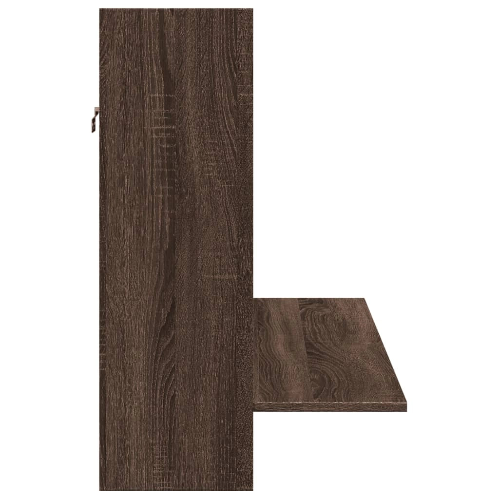 Scrivania tavolo postazione di lavoro mobile per computer studio a parete rovere 105 x 48 x 75 cm legno ingegnerizzato marrone 02_0023877