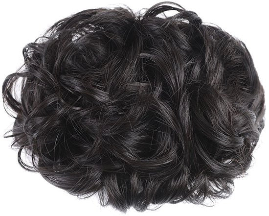 Parrucco ondulato disordinato per donne | Stile di sposa morbido e ondulato | Capelli in alto elegante per feste quotidiane (Nero)
