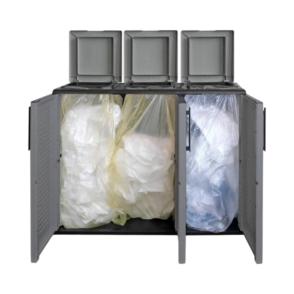 Contenitore per Rifiuti Arko, Pattumiera Capacità 330 (110 per Sacco) Made in Italy, 102x37x84h cm Grigio