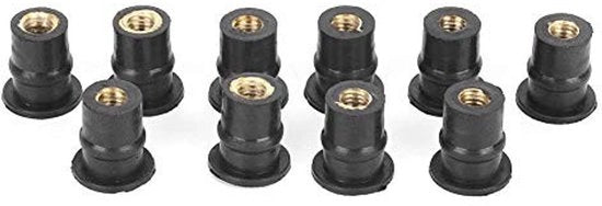 Viti per coperture parafanghi 10 pezzi - viti/bulloni - M5 x 5 mm - gomma/lame - duraturevoli/robusti - adatti per motocicli - viti di fissaggio