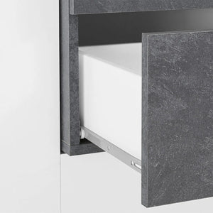 Credenza Moderna New Coro con 2 Ante Battenti e 4 Cassetti Bianco Ardesia