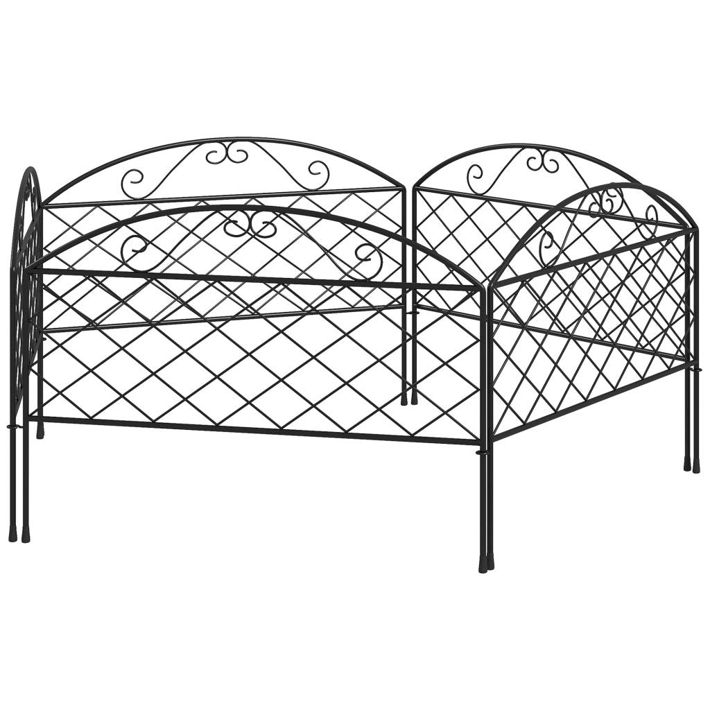 Pannelli decorativi per giardino in metallo ¨C zephmum ¨C 5 pezzi grigio 305x43 cm