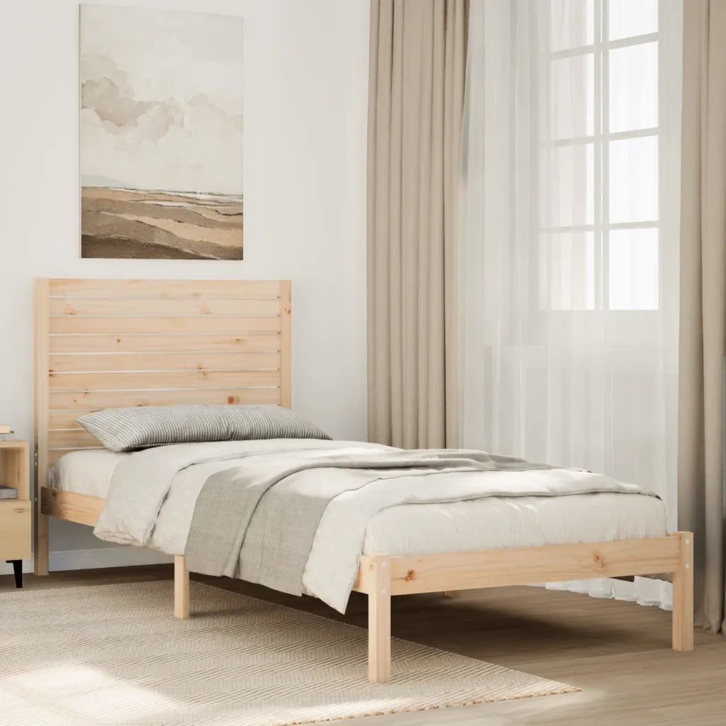 Letto singolo | Letto per adulti | Giroletto Extra Lungo senza Materasso 90x220 cm Legno Massello