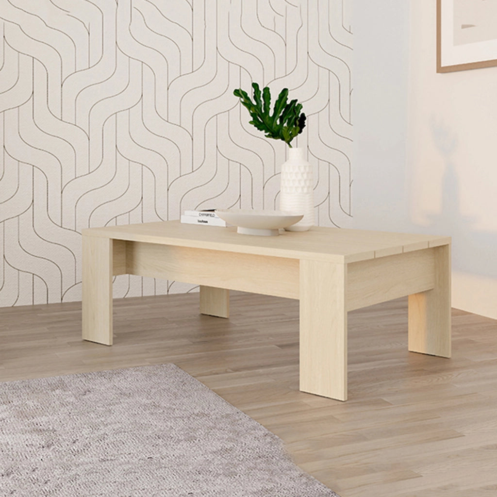 Bertona, Tavolino da Salotto Forma Rettangolare, 120x67x43h cm Marrone Rovere
