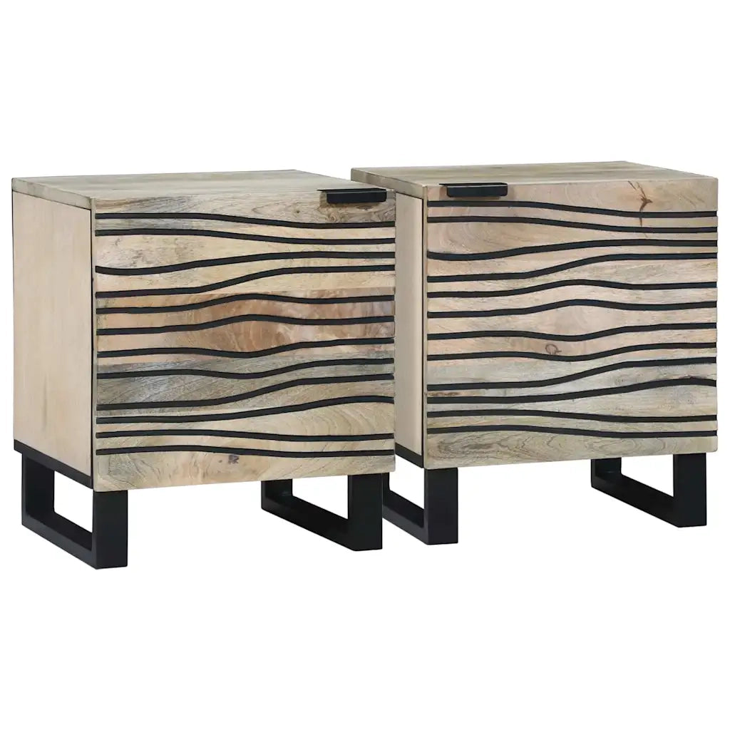 Set di 2 Comodini | Armadio da Notte | Mobiletto da notte Bianco 40 x 33 x 46 cm