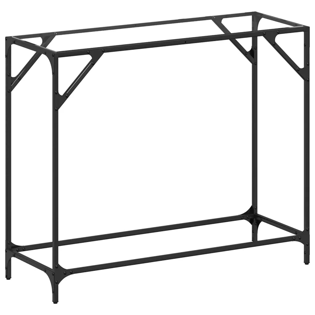 vidaXL Tavolino Consolle Piano Vetro Trasparente 98x35x81cm in Acciaio
