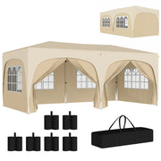 Tonnelle pliante 3x6m ¨C zephmum ¨C Sable, UPF50+, con sacco e sacchetti di sabbia