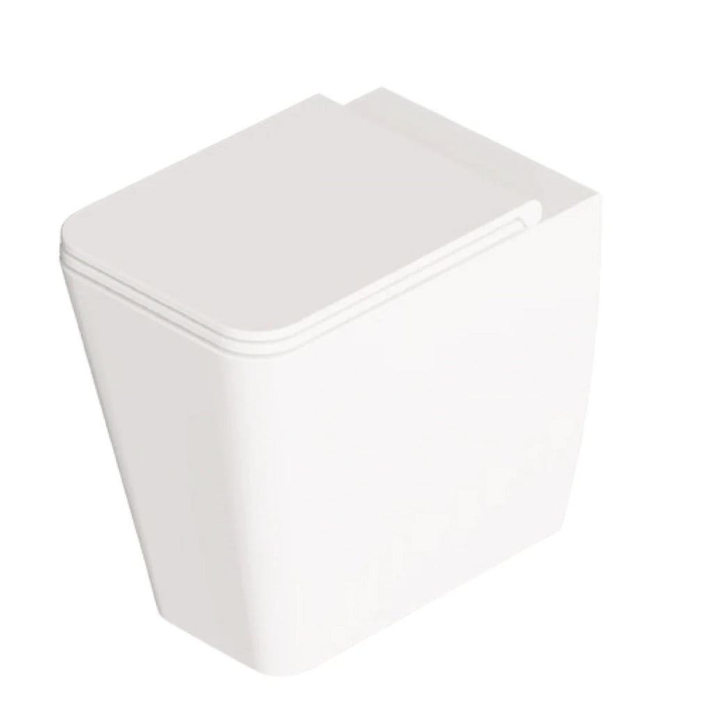 Coppia Di Sanitari Alice Ceramica Da Terra Filo Muro Senza Brida Bianco Opaco "Hide Square"