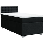 Letto singolo | Letto per adulti | Giroletto a Molle con Materasso Nero 80x200 cm inTessuto