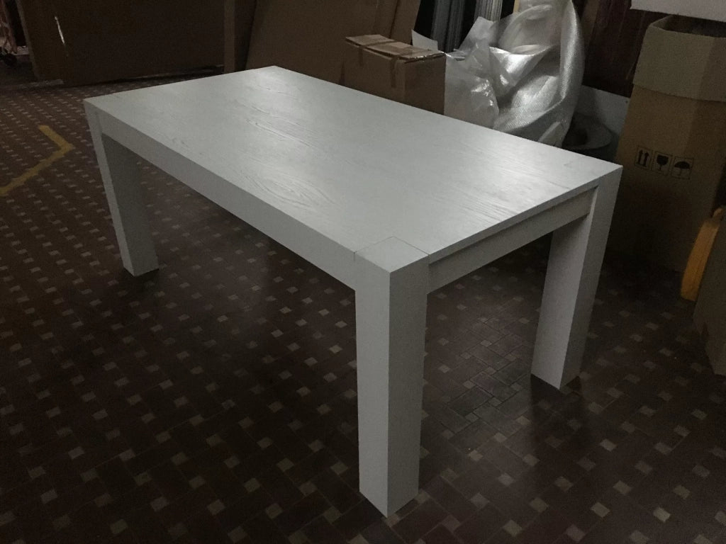 Tavolo rettangolare allungabile rovere laccato bianco l.140 p.90 h.78 (851) - Mobili 2G
