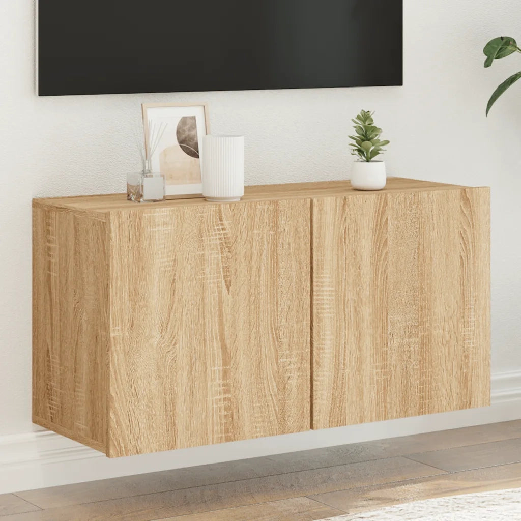 Mobile TV a Parete | Armadietto TV | Mobile Porta TV Rovere Sonoma 80x30x41 cm