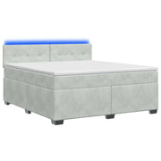 Letto con Box Spring, Materasso e LED Grigio Chiaro Velluto 3452192