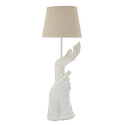 Lampada da Tavolo Mani, Bianco, Poliresina, 35x35x93 cm