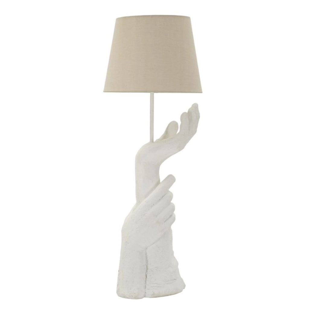 Lampada da Tavolo Mani, Bianco, Poliresina, 35x35x93 cm