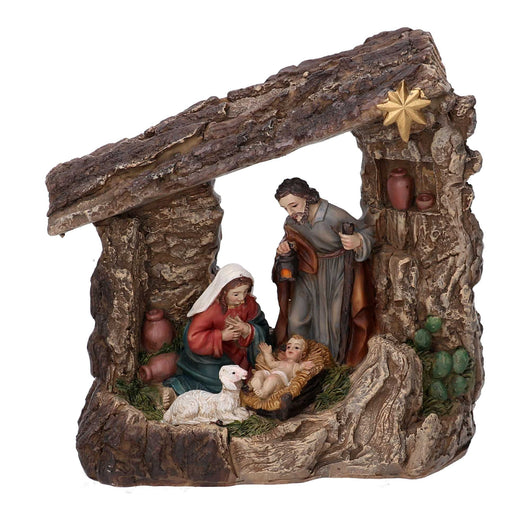 Natività resina capanna cm xh15