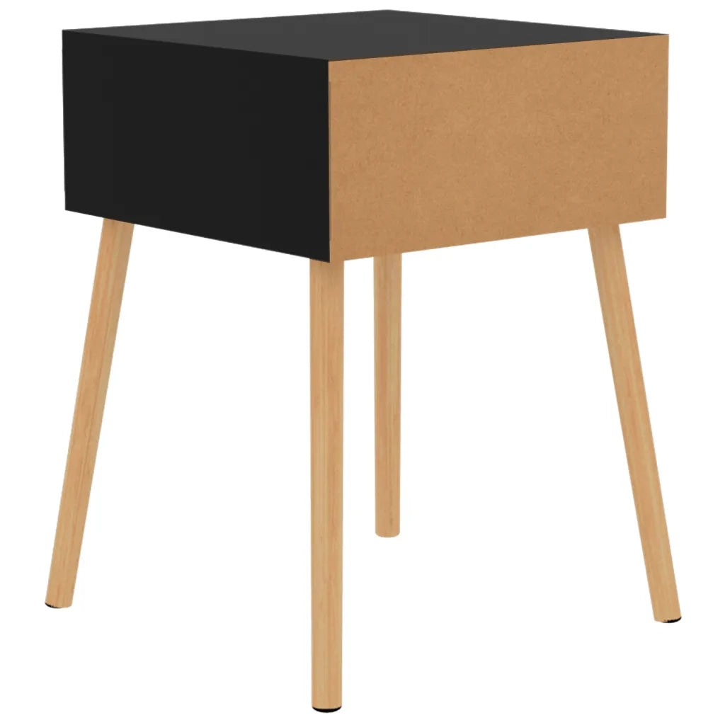 Comodino-Tavolino da notte Nero Lucido 40x40x56 cm in Legno Multistrato
