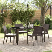 Set da Pranzo per Giardino 5 pcs Marrone e Nero Rattan in PE 3379061