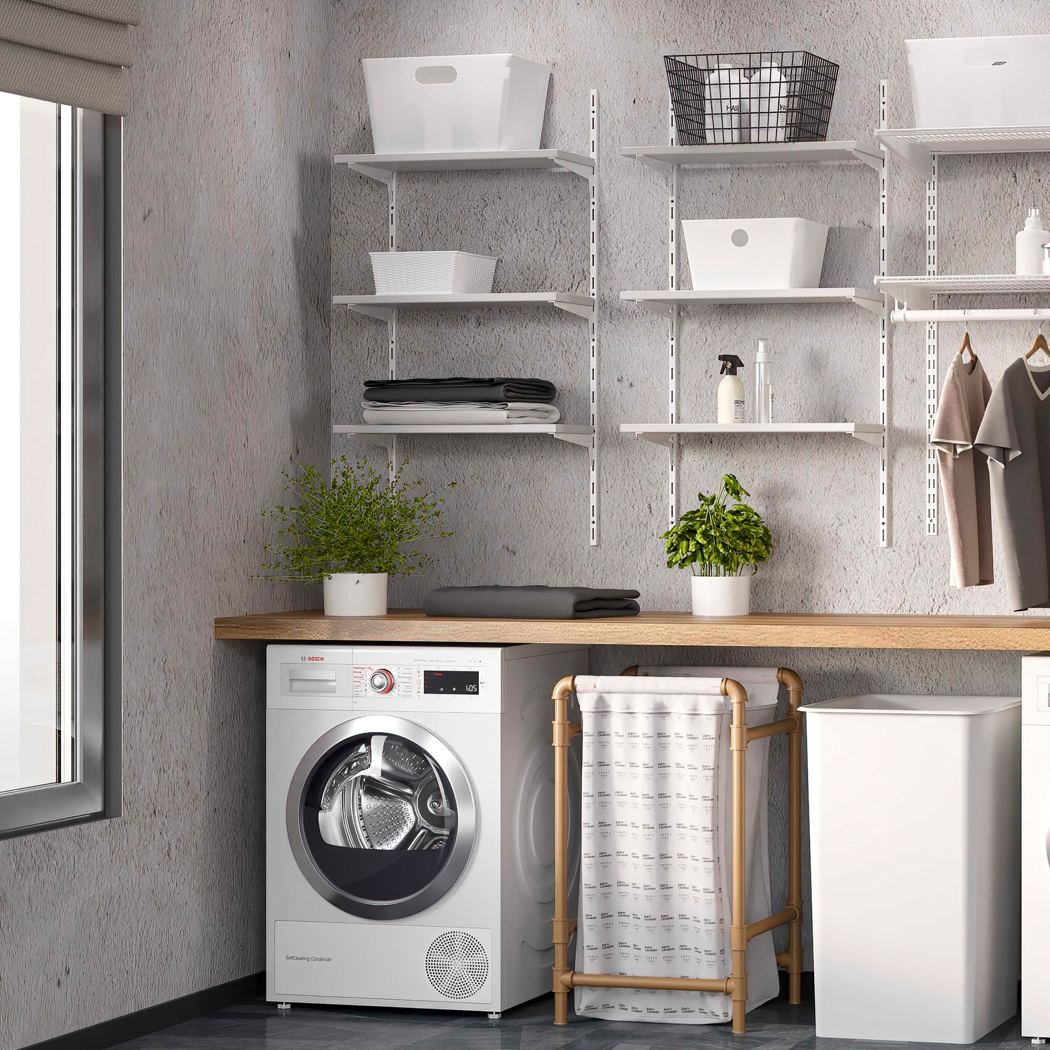 Kit per Fissaggio Mensole 280 mm in Acciaio Emuca Bianco