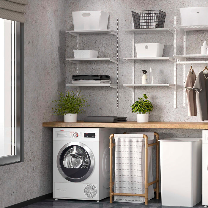 Kit per Fissaggio Mensole 280 mm in Acciaio Emuca Bianco