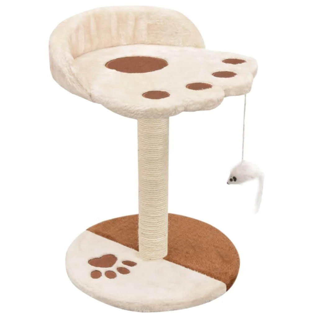 Tiragraffi albero per gatti cuccia per gatti peluche in sisal 40 cm beige e marrone 3702261