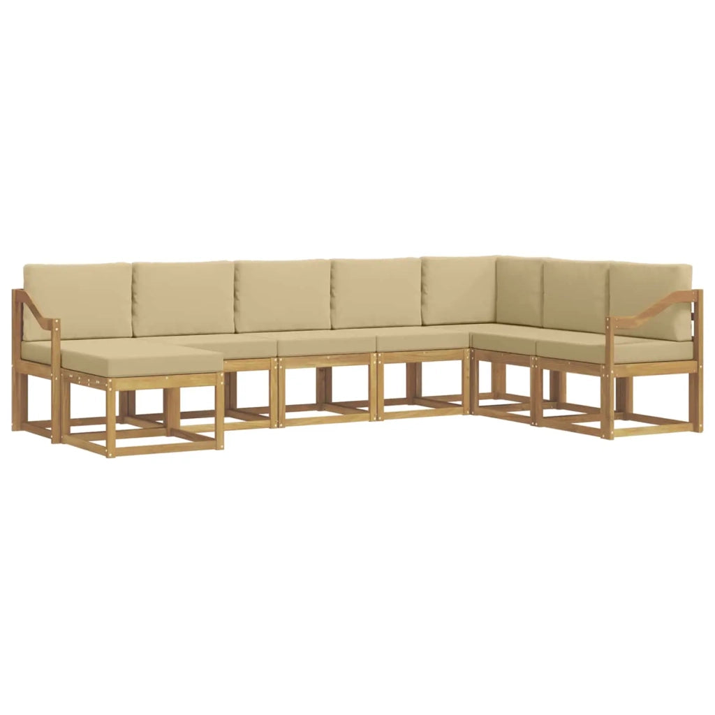 Set di divani da esterno 8 pz Bianco e Beige 3388067