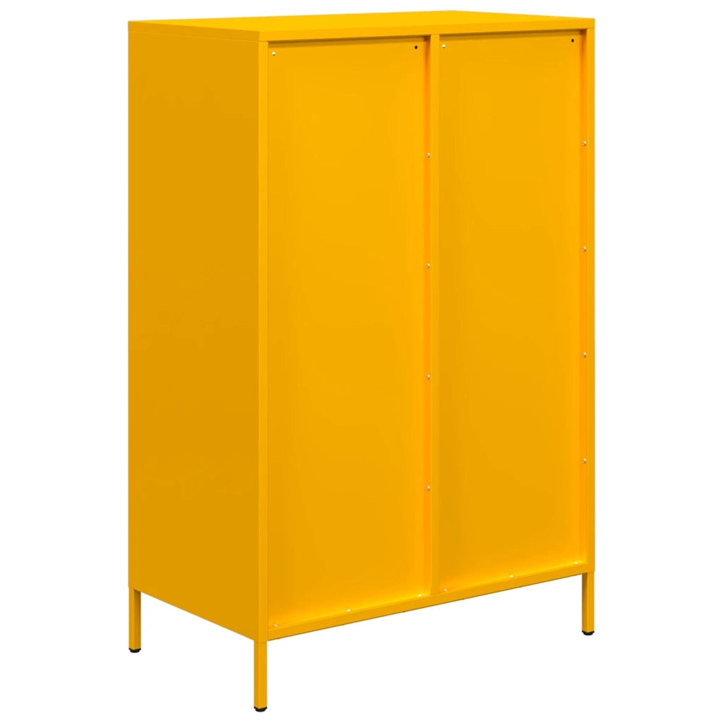 Credenza-Buffet-Armadio da cucina Giallo Senape 68x39x101,5 cm in Acciaio 307924