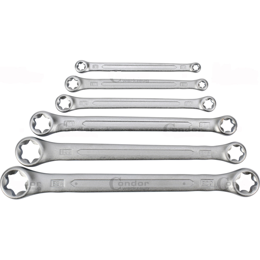 KIT CHIAVI POLIGONALI DOPPIE TORX-STAR CHIAVE SET 6pz E6-E24 CONDOR 4402
