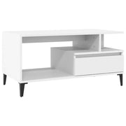Tavolino da salotto | Tavolino da caff¨¨ | Tavolino da Soggiorno Bianco 90x49x45 cm in Legno Multistrato