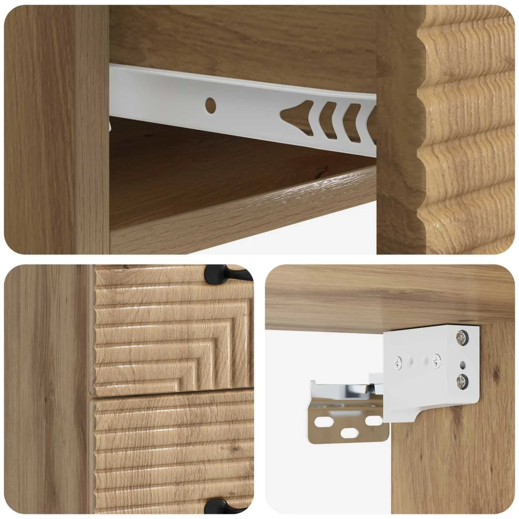 Mobiletto da notte a muro Rovere Artigianale 34,5 x 33 x 40 cm 898653