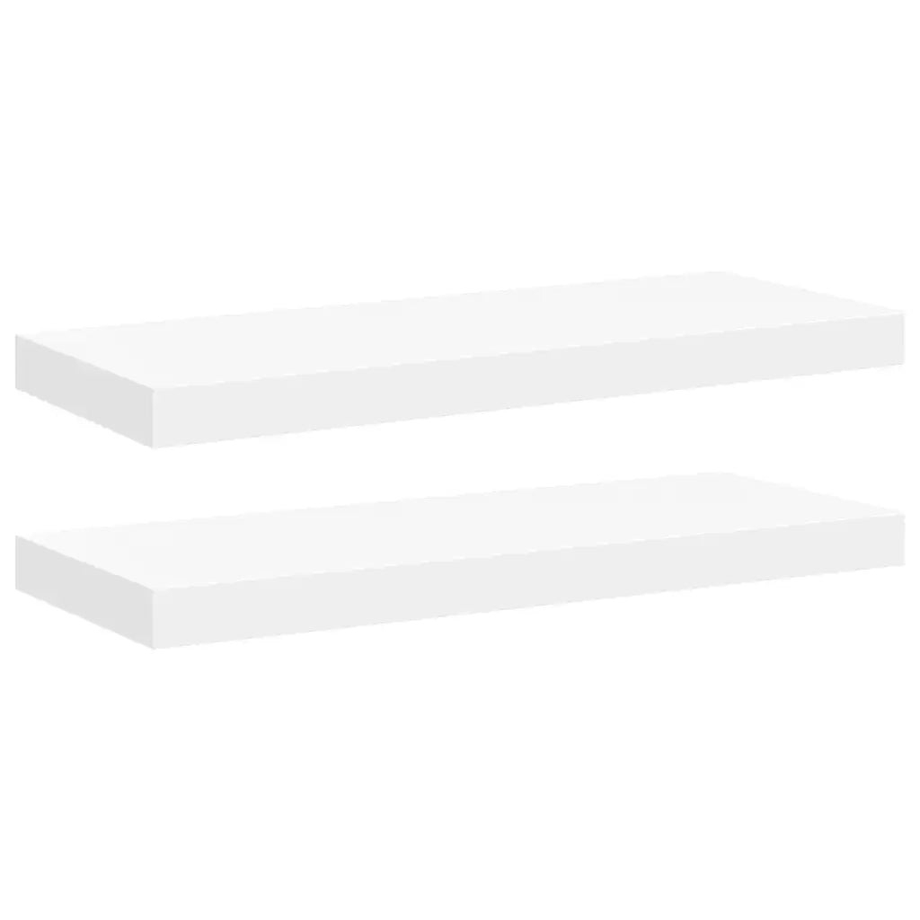 Scaffali a Parete 2 pz Bianco 60x23,5x3,8 cm in MDF cod mxl 33569