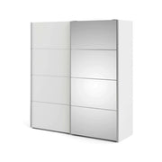 Guardaroba 2 ante Cerreto, Mobile camera da letto, Cabina armadio portabiti, Armadio appendiabiti, 182x64 h202 cm, Bianco