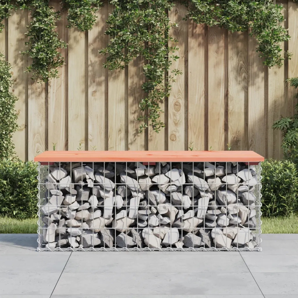Panca da Giardino Design Gabbione-Sgabello-Panca da esterno 103x44x42 cm Massello Douglas