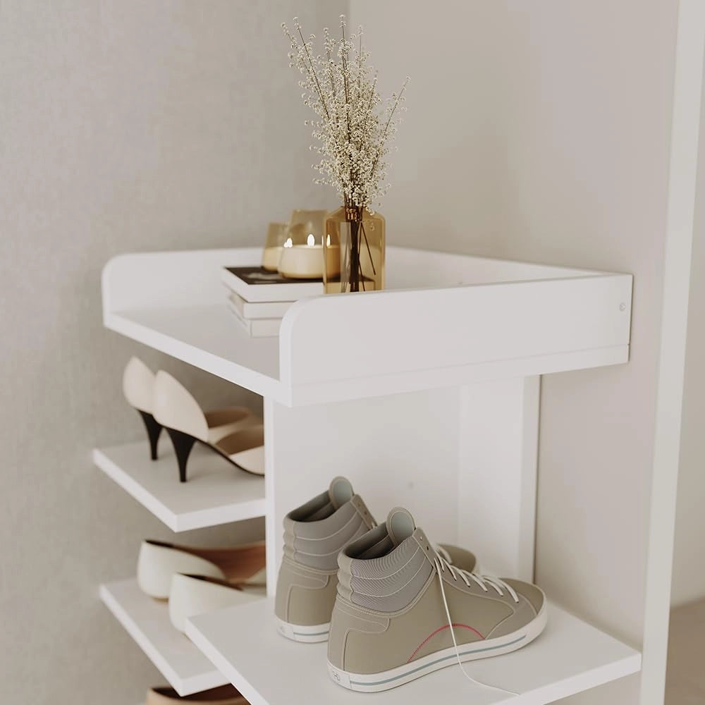 Scarpiera Stepy, Bianco, 45 x 114 cm con 10 scomparti