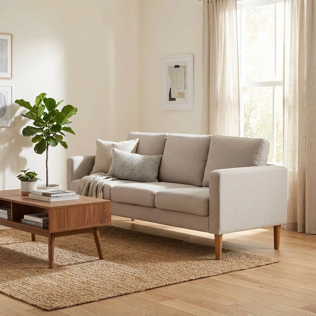 Divano 3 posti Scandinavo in Tessuto cm 177x73x82 - MANU