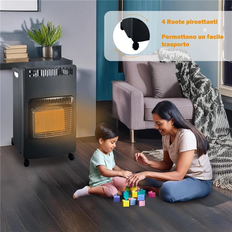 STUFA A GAS PIEGHEVOLE 4200 WATT 3 LIVELLI DI POTENZA COLORE NERO