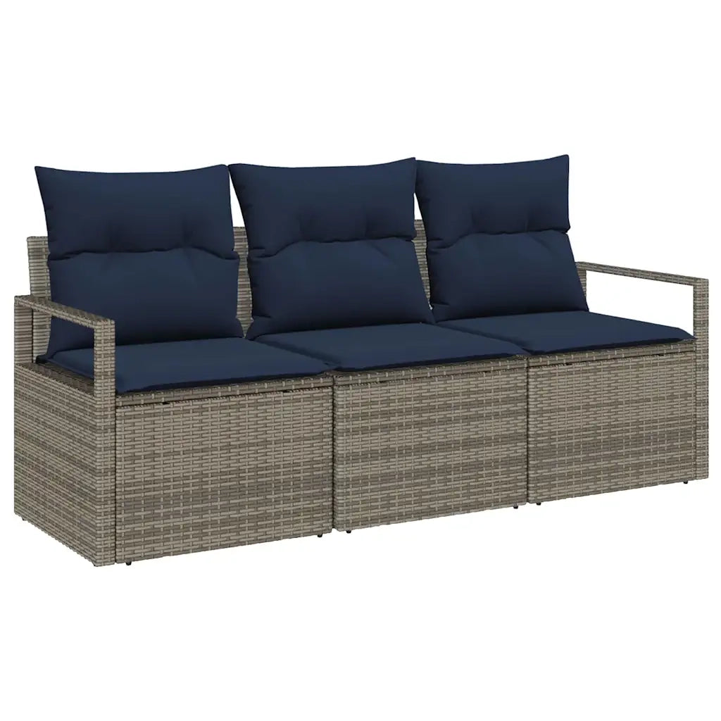 Set di divani 3 pcs Grigio polyrattan