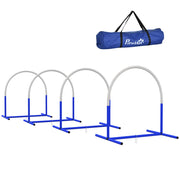 Set Agility per Cani ¨C Xylo ¨C 4 Ostacoli ad Arco con Borsa, Blu e Bianco, 88x64x95cm