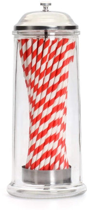 Dispensatore di rietti con superficie cromata - Otre rietti - Set con 50 rietti in carta - Igiene e robustezza garantite - Per rietti fino a 21 cm
