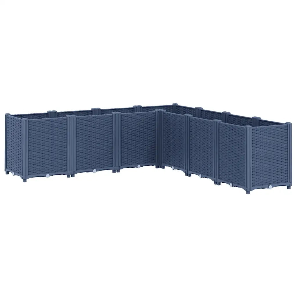 Fioriera da Giardino Grigio Blu 160x160x53 cm in PP 367866