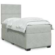 Giroletto a Molle con Materasso Grigio Chiaro 90x190 cm Velluto 3290780