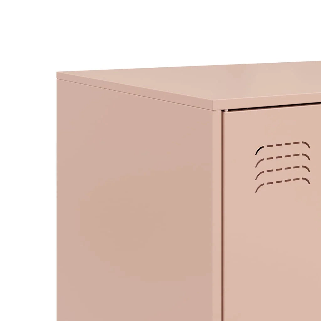 Credenza cassettiera armadio mobile contenitore organizer per cucina soggiorno salotto 67 x 39 x 107 cm acciaio rosa 02_0036205