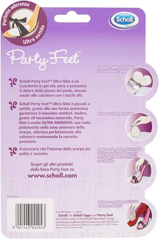SCHOLL CUSCINETTO IN GEL TRASPARENTE ULTRA SLIM PERFETTA ADERENZA ANTISCIVOLO