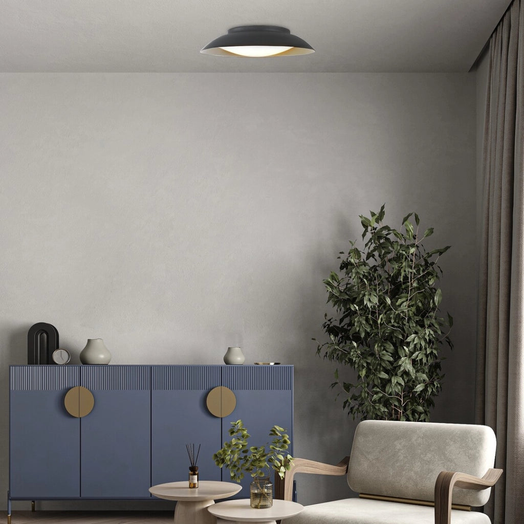 Plafoniera LED moderna nero-oro rotonda Ø40 24W Rabalux Hafsa