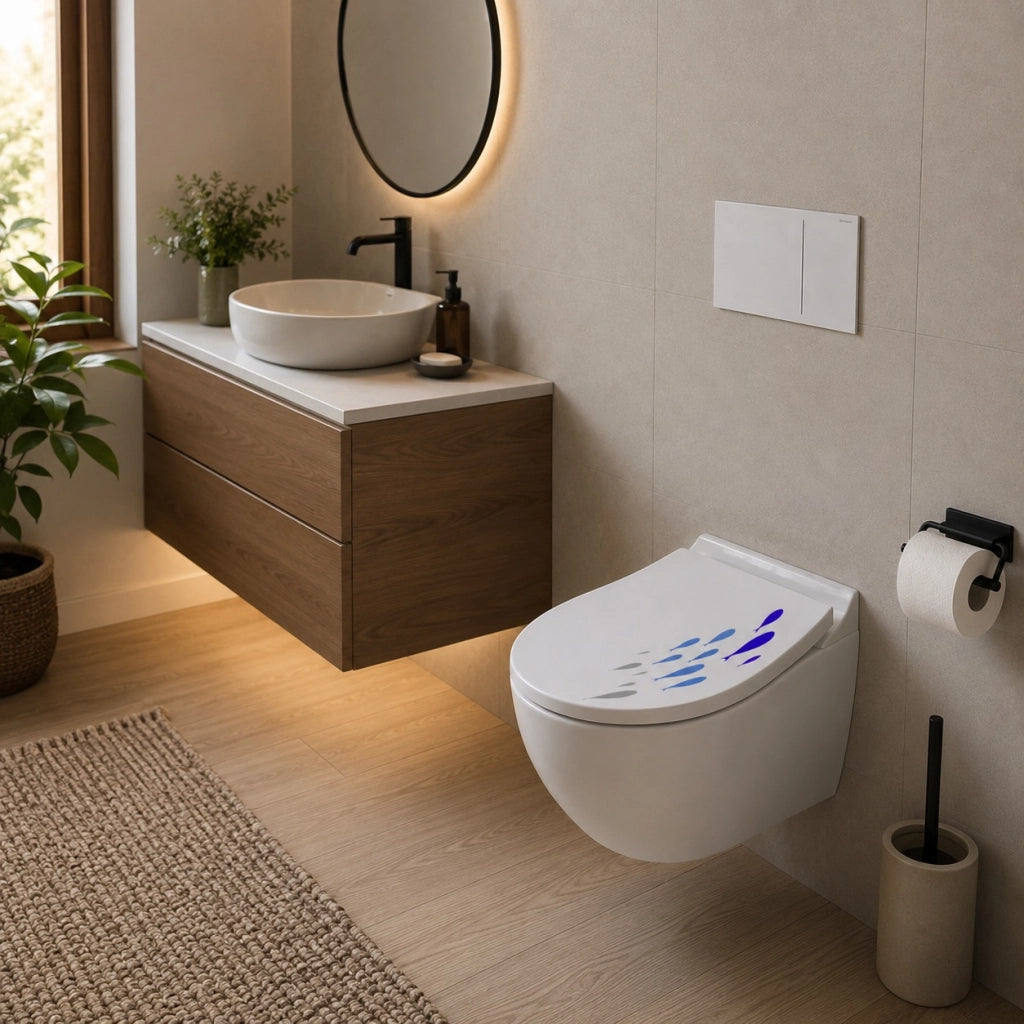 Copriwater MDF Stampa Tema Marino Pesci Universale 43x38 cm 59125